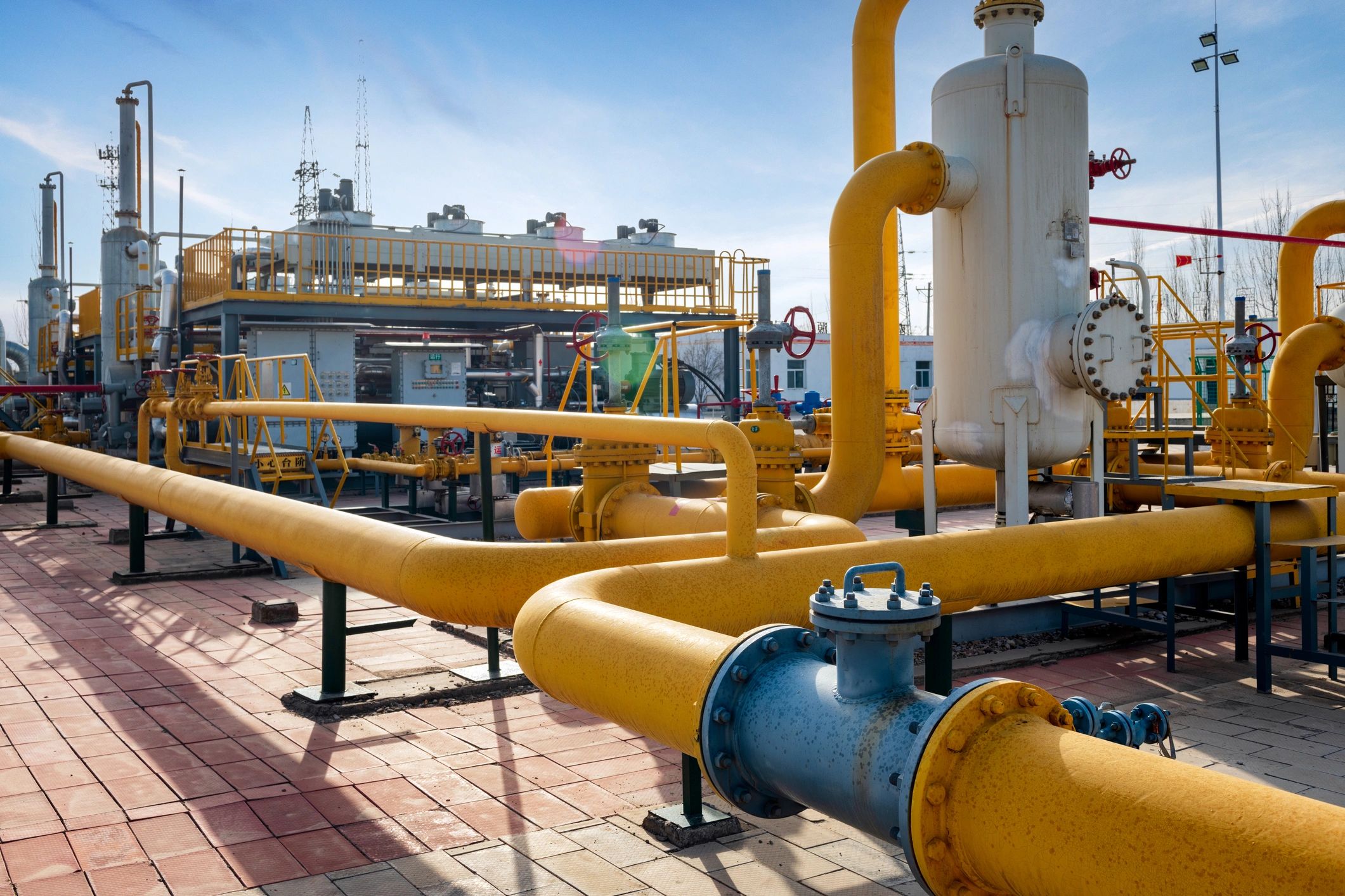 Blue barrels for chemical products